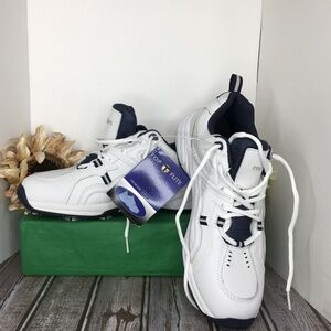 Top Flite Stabilizer Golf Shoes Men's size 10 White/Navy Eagle NWT No BOX